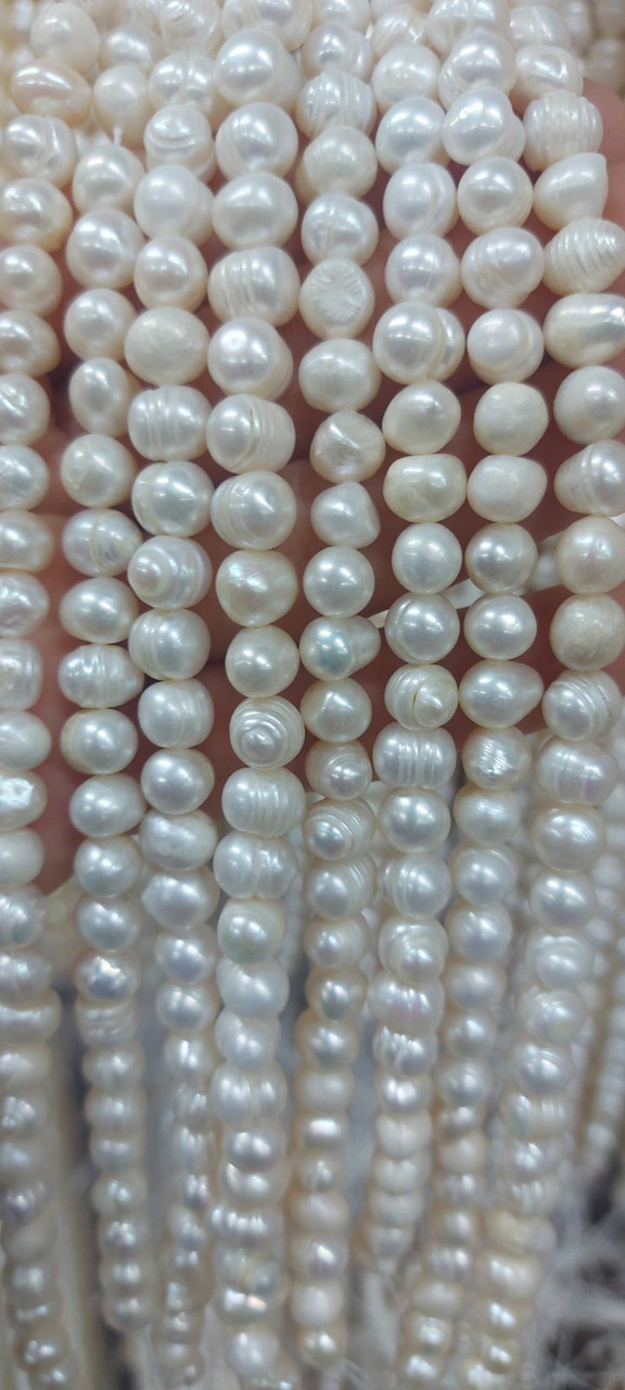 Нитка Натуральна Річна Перлина 36 см, 6.5-7.5 мм