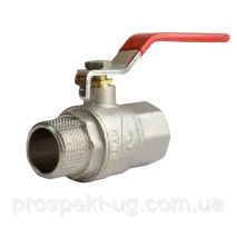 Кран Ду15 (1/2") ру40 кульовий латунний нікель важіль В-З DK Grand