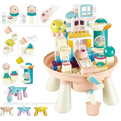 Водяний ігровий столик фігурки млини Механічний конструктор фонтан 123 елементи з антиковзаючим столиком