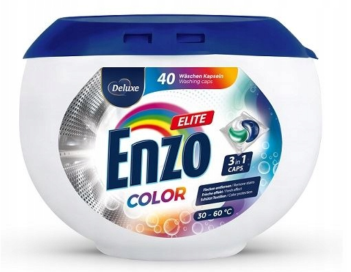 Капсули для прання колор Deluxe Enzo Elite 40 шт, фото 1