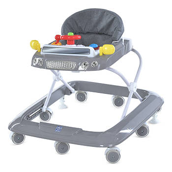 Ходунки дитячі BAMBI Машинка (музика, світло, 2 стоппера, колеса 8шт) M 6061-11 Сірі