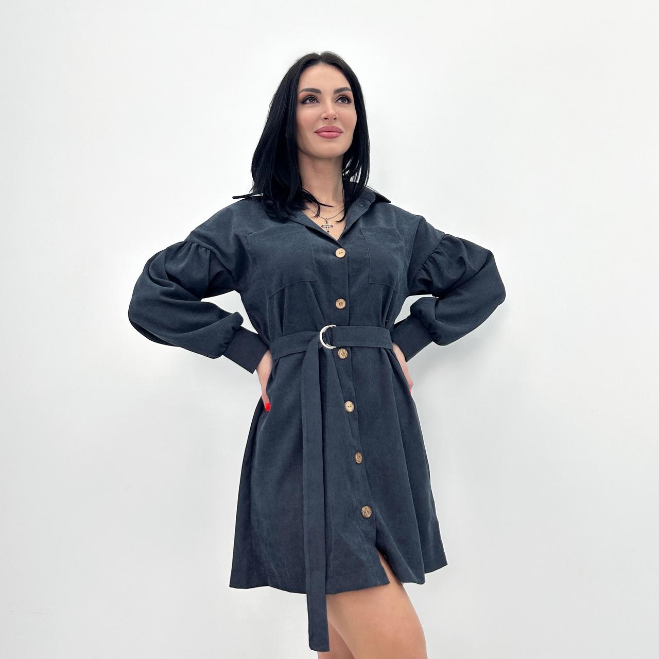 Графітова жіноча сукня міктовельвет