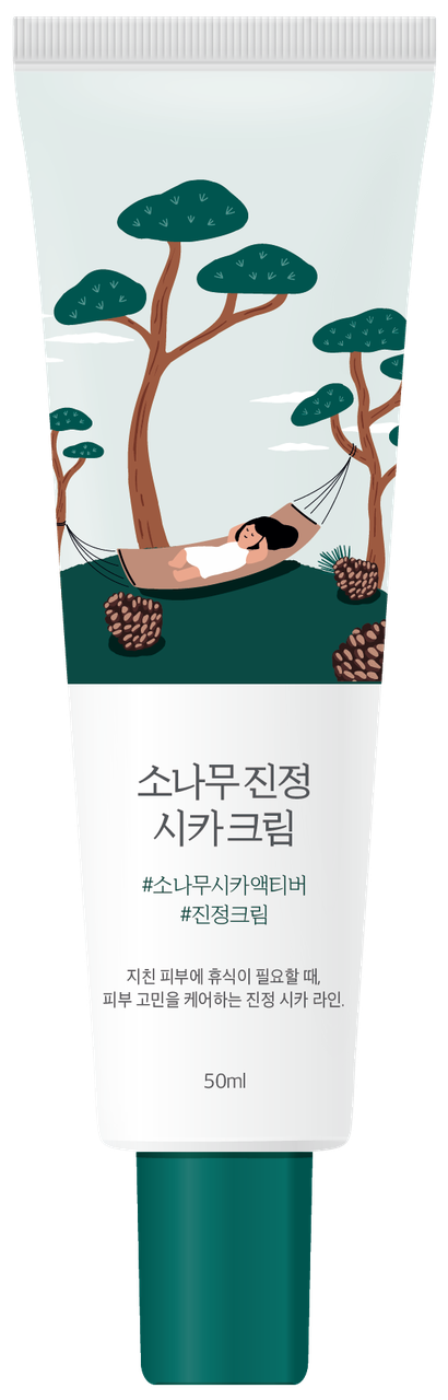 Заспокоюючий крем з екстрактами центелли і соснових голок ROUND LAB Pine Calming Cica Cream, фото 1