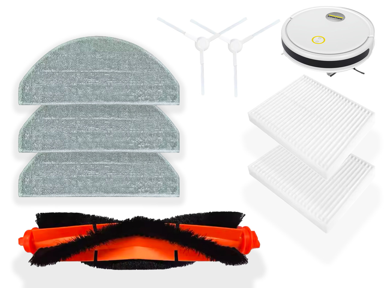 Набір змінних аксесуарів (8 шт.) сумісних з роботом-пилососом Karcher RCV 2, фото 1