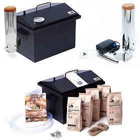 Коптильня з Димогенератором SmokeHouse Kit M Thermo зі сталі 1.5 мм. з Термометром для холодного копчення