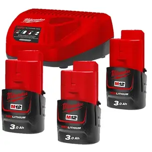 Енергокомплект MILWAUKEE M12 NRG-303 (ЗП С12+ 3акк.Х3А·год B3), фото 1