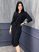 Женское платье ниже колена под пояс от 42-52 размера