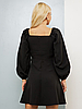 Молодіжне коктейльне коротке плаття з довгим рукавом, чорне, фото 5
