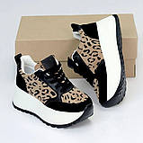 Кросівки на масивній підошві лео принт гарне поєднання кольорів, фото 3