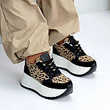Кросівки на масивній підошві лео принт гарне поєднання кольорів, фото 8