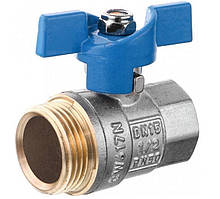 Кран кульовий ГРОСС OPTIMAL 15 1/2" метелик, П-М, синій, 507