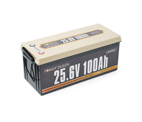 Акумуляторна батарея LiFePO4 Power Queen 25.6V 100Ah, 2560Wh, BMS 100A, 532*207*215мм, фото 3