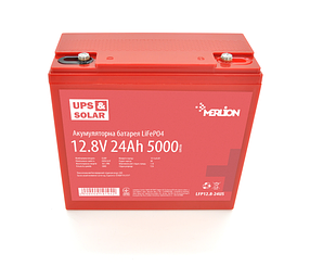 Літій-залізо-фосфатний акумулятор Merlion LiFePO4 12.8V 24AH BMS-30A 179x75x167мм до UPS, до 5000 циклів