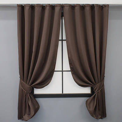 Комплект (2шт. 1,3х1,7м.) коротких штор із колекції "Bagema Rvs". Колір коричневий. Код 1243ш 35-0231