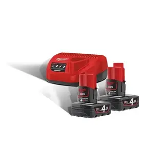 Енергокомплект MILWAUKEE M12 NRG-402 (ЗП С12+ 2акк.Х4Ач B4), фото 2