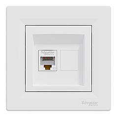 Розетка комп'ютерна RJ45 кат.5е UTP Schneider серія Asfora Білий EPH4300121