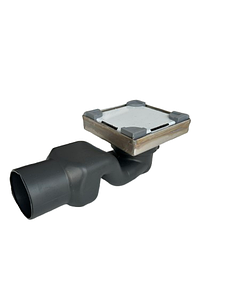 Трап з решіткою під плитку з нержавіючою решіткою і корпусом горизонтальний вихід D50, 10*10 см