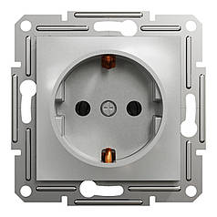 Розетка із заземл. контактом Schneider серія Asfora Алюміній EPH2900161