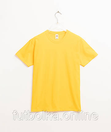 Сонячно Жовта футболка чоловіча великого розміру ValueWeight Fruit of the Loom, фото 1