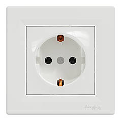 Розетка з заземленн. контактом Schneider серія Asfora блий EPH2900121