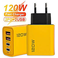 Зарядний пристрій живлення Блок живлення для телефону 120W 2 USB A + 2 USB Type C Швидка зарядка PD+QC3.0