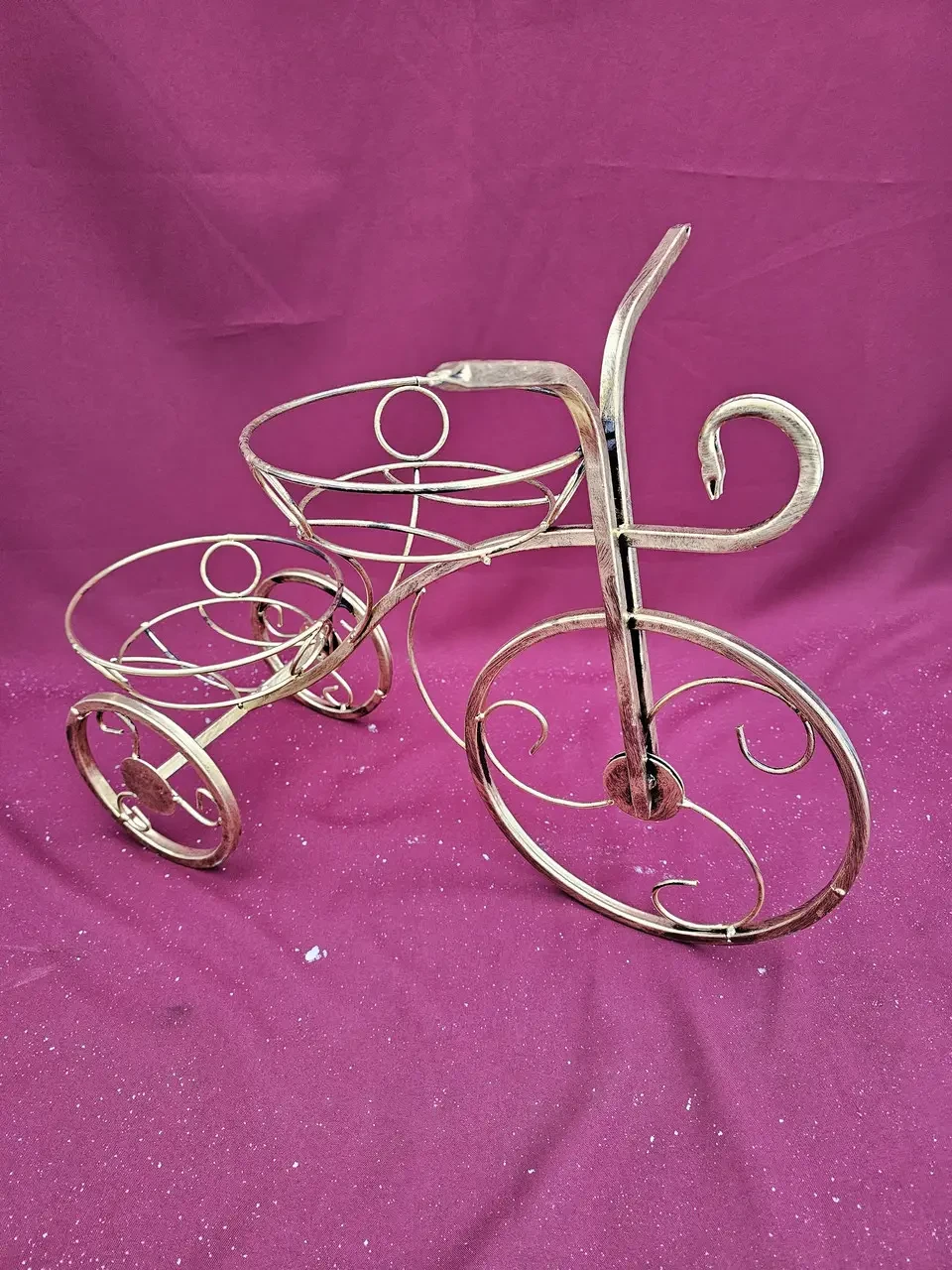 Декоративна металева підставка для квітів Ровер на 2 вазони, дно вазону d-20 см, Хатинка, фото 1