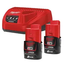 Енергокомплект MILWAUKEE M12 NRG-202 (ЗП С12+ 2акк.Х2А·год B2), фото 3