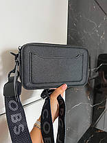 Жіноча сумка Marc Jacobs The Snapshot Total Black V2 еко шкіра сумка чорна Крос Боді на 2 відділення, фото 5