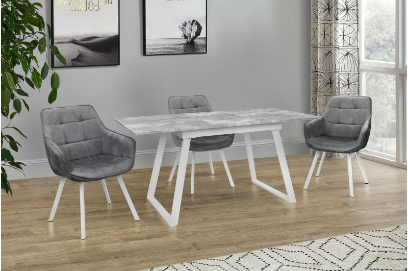 Стіл обідній розкладний в стилі лофт на металевих ніжках Тандем Мікс меблі, колір стільниці базальт