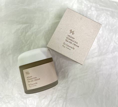 Веганський крем-гель для обличчя з екстрактом комбучі Dr.Ceuracle Vegan Kombucha Tea Gel Cream 75ml, фото 1