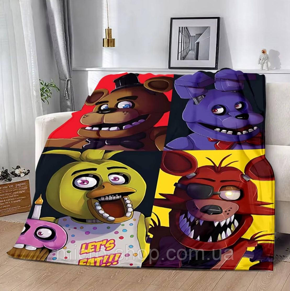 Плюшевий плед ковдру покривало П'ять ночей з Фредді FNAF Five Nights at Freddy's 150х200 см