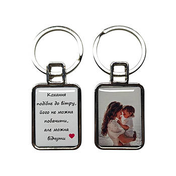 Брелок з вашим фото та текстом  (Двосторонній)