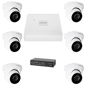 Комплект відеоспостереження на 6 камер GV-IP-K-W76/06 5MP