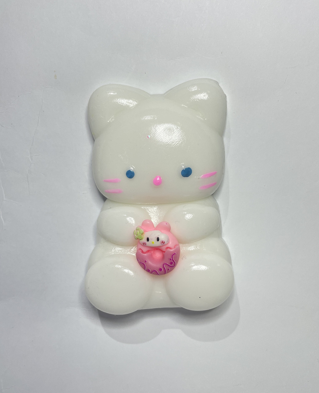 Сквіш « Таба лапка» ексклюзив Котик білий із пончиком, фото 1