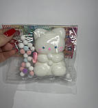 Сквіш « Таба лапка» ексклюзив Котик білий із пончиком, фото 2