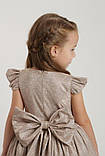 Дитяча пишна блискуча сукня для дівчаток з люрексу і фатину кольору капучино р. 98-104, фото 4