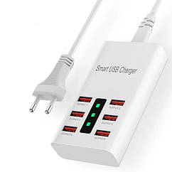 Мережевий зарядний пристрій на 6 USB портів 30 Вт Smart USB Charger A5 ( код: XL-A5 )