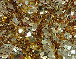 Сітка паєтка монетка одностороння золото