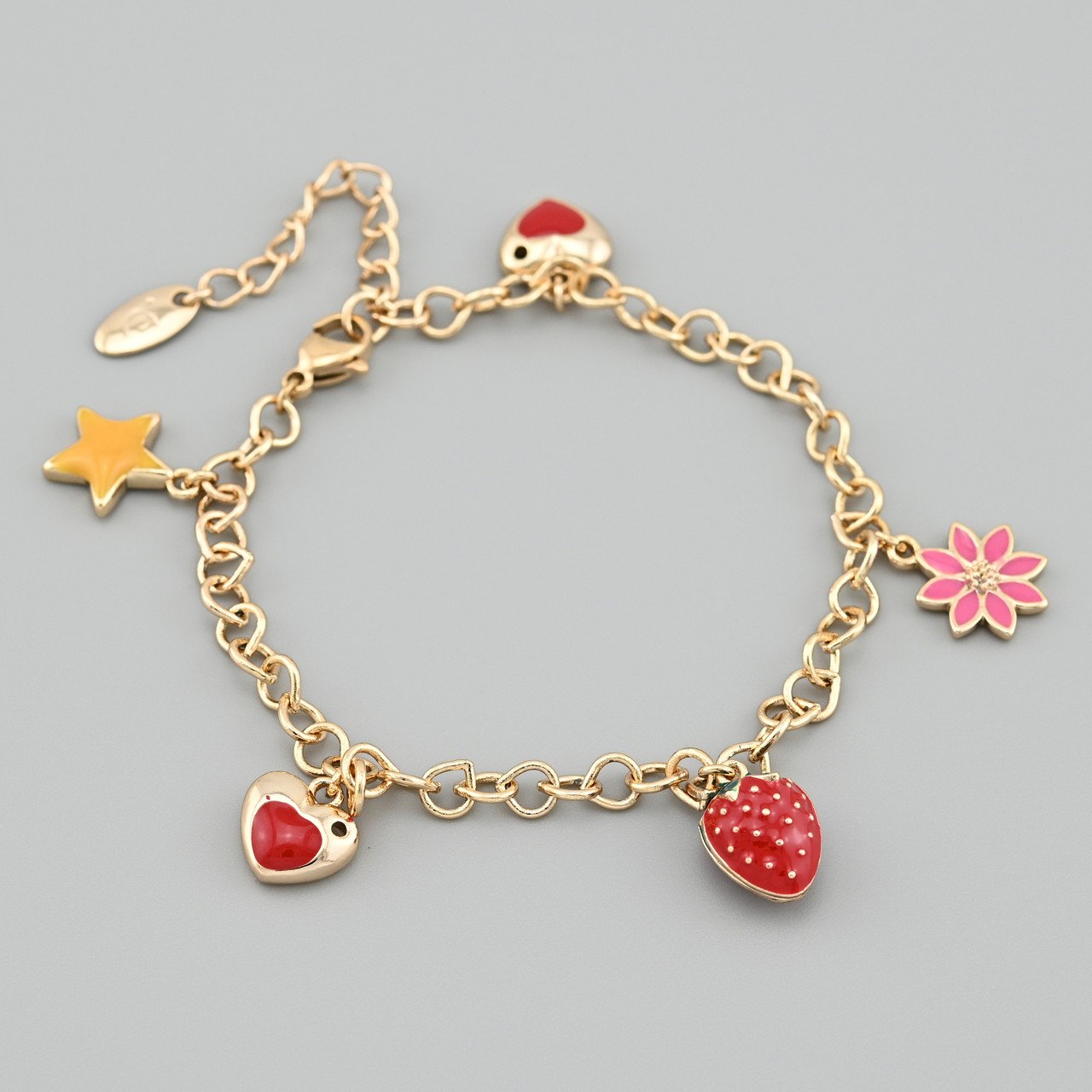 Браслет Фарби літа 49157 ширина 5 мм різнокольорова емаль позолота 18К довжина 18+4, фото 1