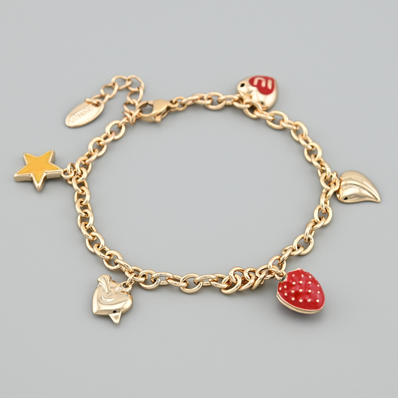 Браслет Літо 49156 ширина 4 мм різнокольорова емаль позолота 18К довжина 18+4, фото 1