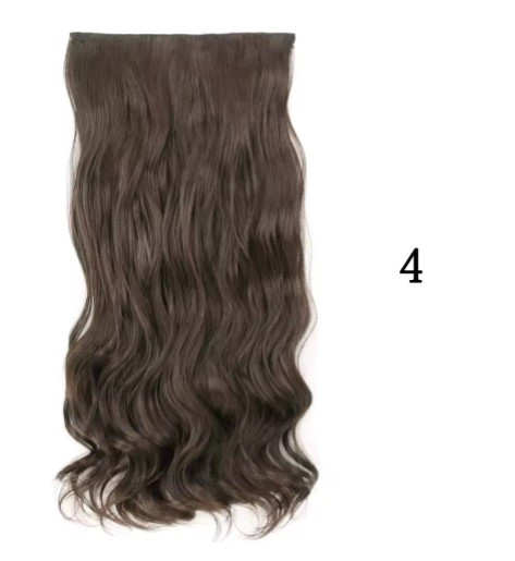 Волосся на заколках штучне накладне хвилясте коричневе треси (5ZAK-W4), фото 1