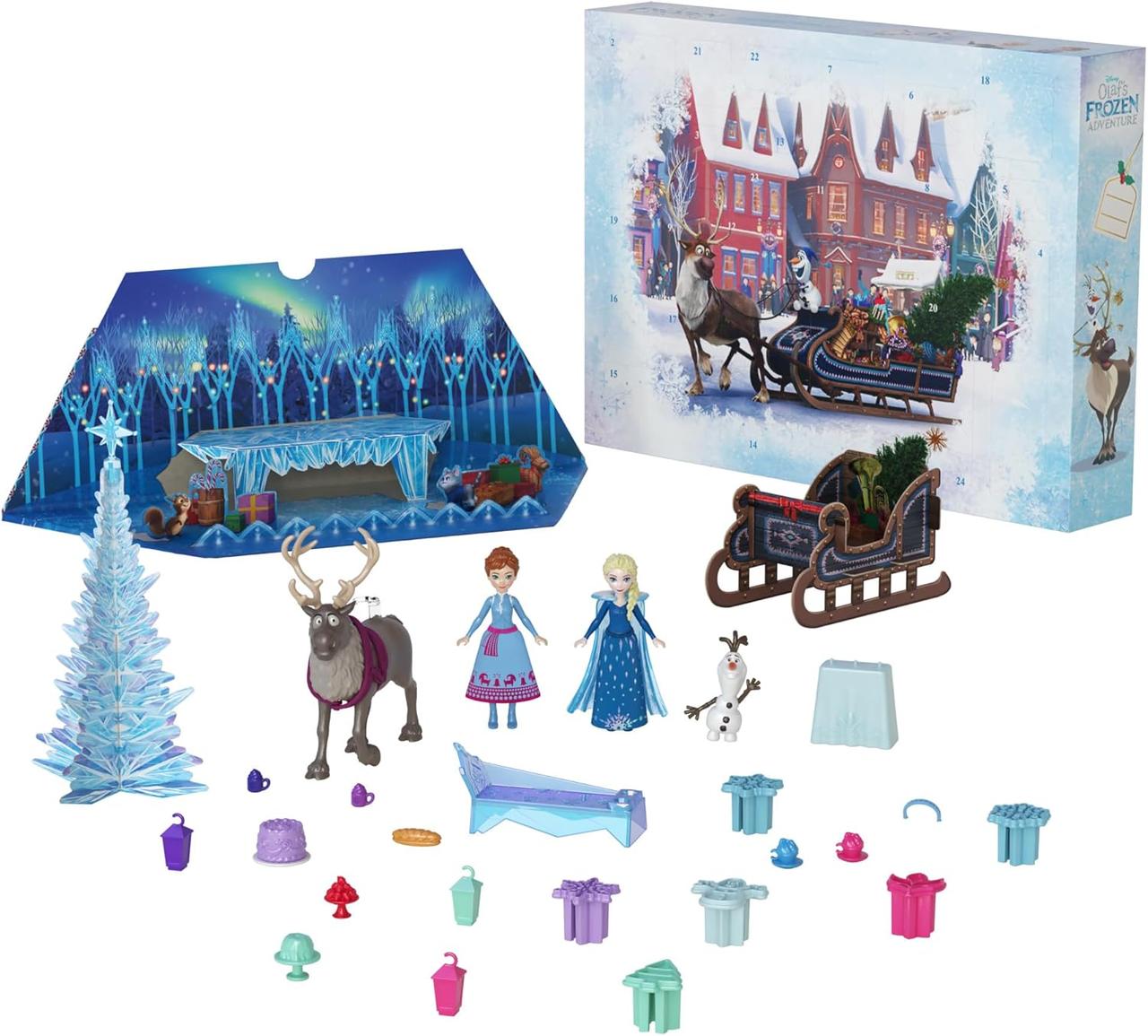 Адвент календар Холодне серце Advent Calendar Frozen Mattel Disney Little Anna and Elsa Dolls