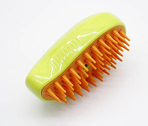 PetSpay Massage Brush Парова щітка-масажер спрей 3в1 Салатово-Помаранчова, фото 1