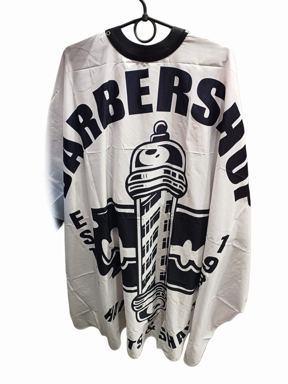 Перукарський пеньюар Barber Shop | Водовідштовхувальний, на кнопках, з гумовим коміром, фото 1