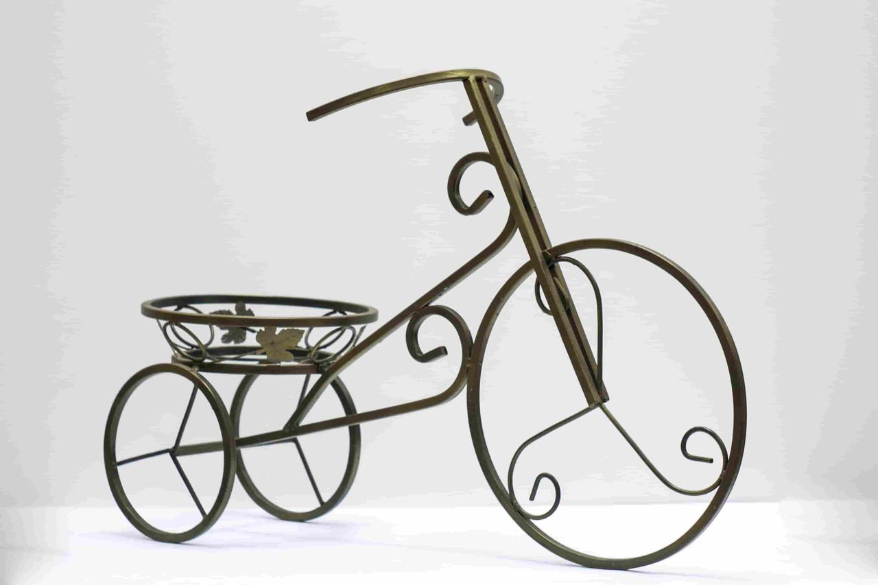 Стійка для квітів кована Ровер з патиною на 1 вазон для підлоги, висота 46 см, Хатинка, фото 1