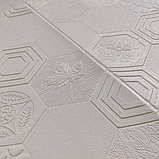 Самоклеюча настінна 3D панель Біла арабеска 700x700x5мм, фото 2