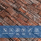 Самоклеюча декоративна 3D панель 700х770х5мм Червона цегла піщаник (058) SW-00000177, фото 4