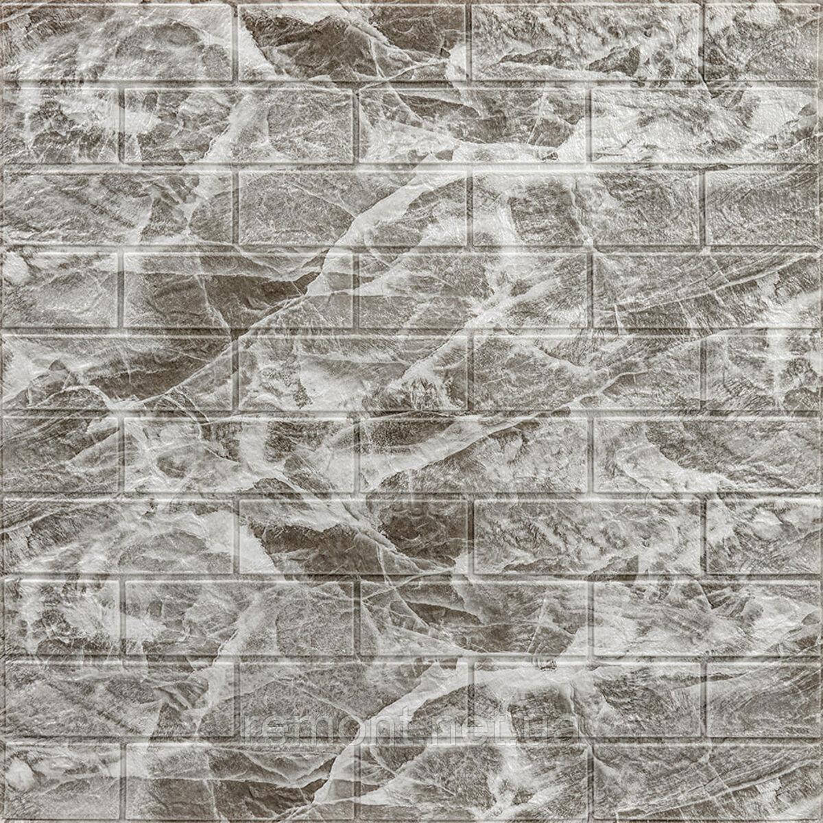 Декоративна 3D панель самоклейка 700х770х5мм Чорний мармур (цегла) (061-5) SW-00000036, фото 1