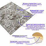 Декоративна 3D панель самоклейка 700х770х5мм Чорний мармур (цегла) (061-5) SW-00000036, фото 2