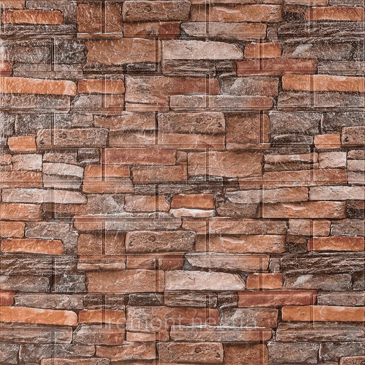 Самоклеюча 3D панель 700x770x3мм Коричнево-рудий (58-3) SW-00001319, фото 1